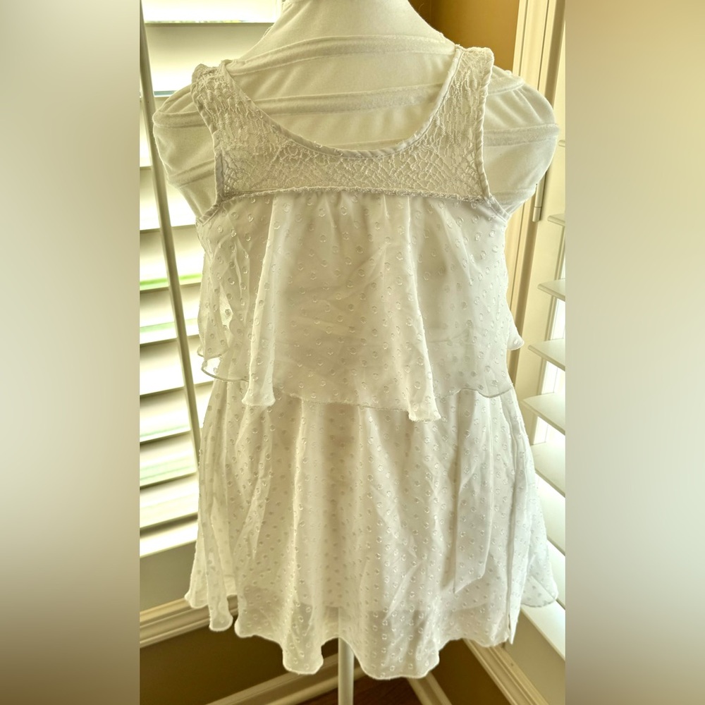 Holiday Editions White Lace & Swiss Dot‎ Layered Dress Girls 7/8